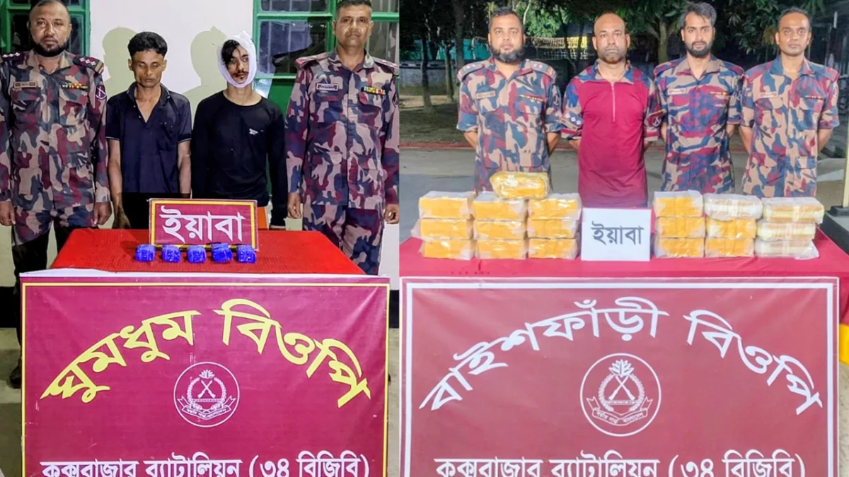 সীমান্ত থেকে বিজিবির পৃথক অভিযানে ২ লাখ পিস ইয়াবাসহ ২ জন রোহিঙ্গা আটক